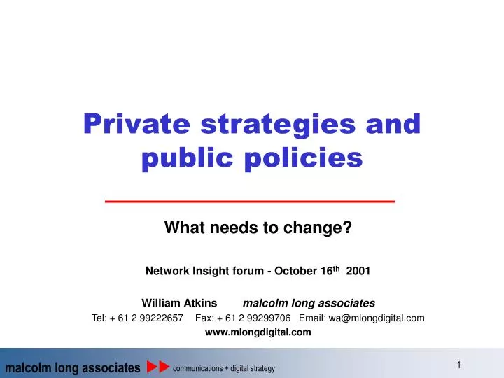 private strategies and public policies