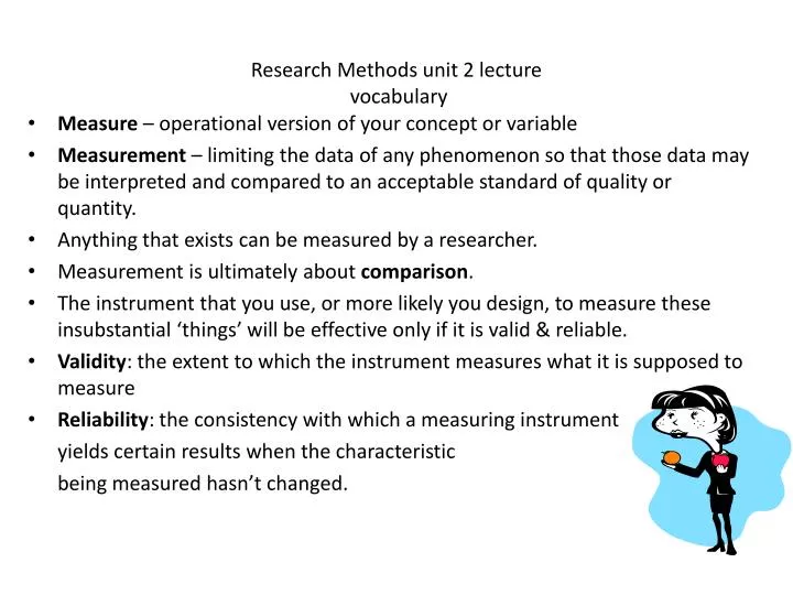 research methods unit 2 lecture vocabulary