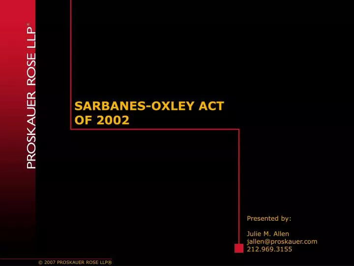 sarbanes oxley act of 2002