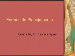 formas de planejamento