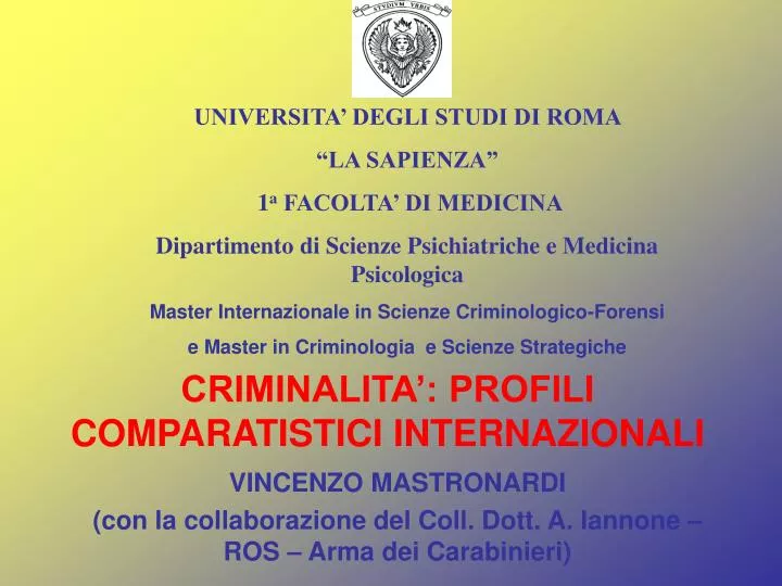 criminalita profili comparatistici internazionali