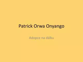patrick orwa onyango