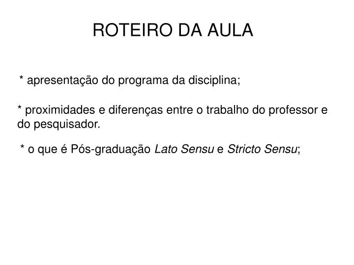 Apresentação trabalho pós