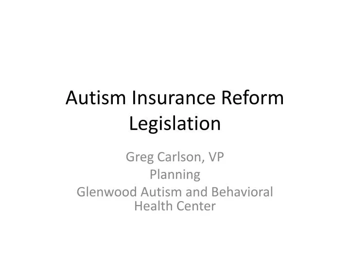 autism insurance reform legislation