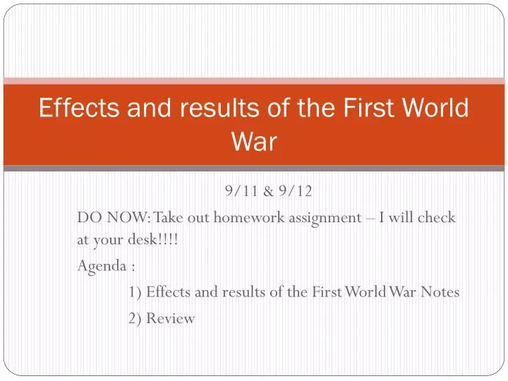 effects and results of the first world war