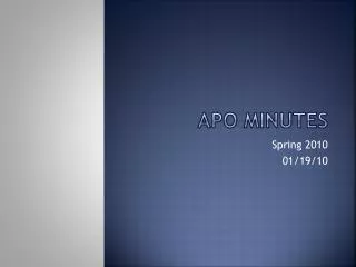 APO Minutes