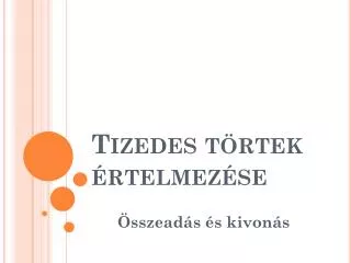 tizedes t rtek rtelmez se