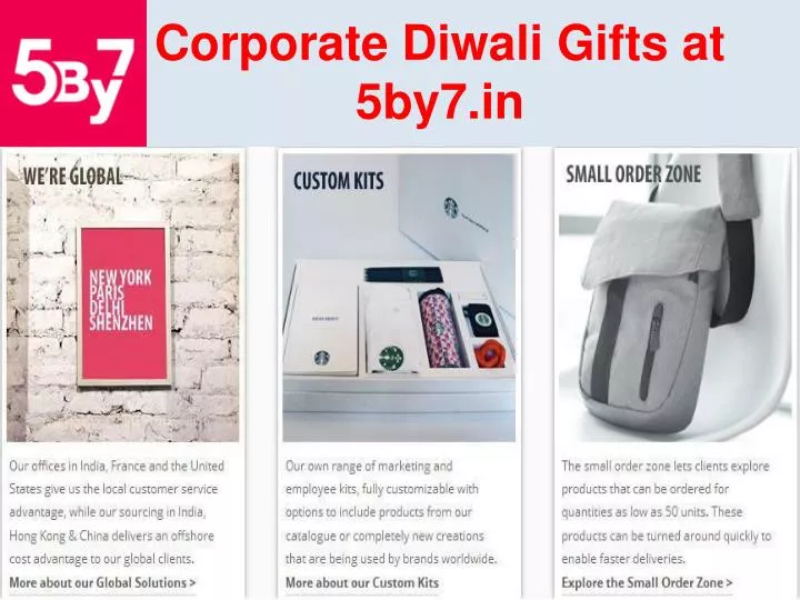 corporate diwali gifts at 5by7 in