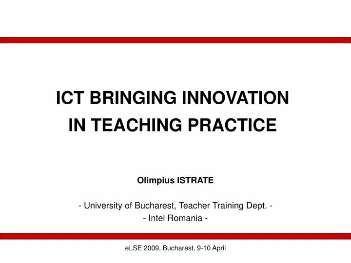 ict bringing innovation in teaching practice