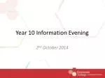Maximizing Chances: Year 10 Information Evening - slide 1