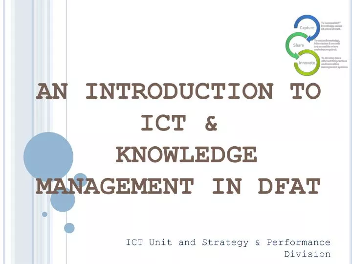 ict unit and strategy performance division pre posting training june 2014