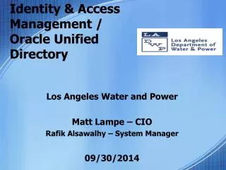 Identity &amp; Access Management / Oracle Unified Directory