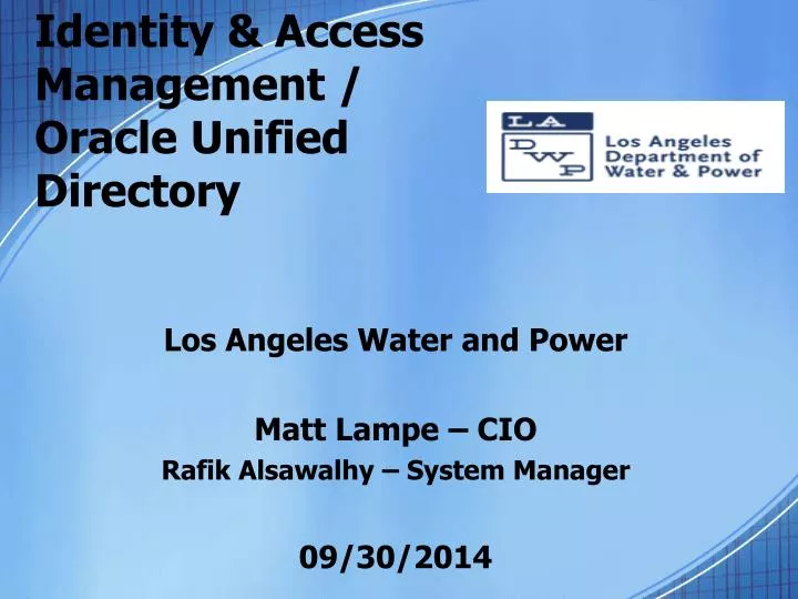 identity access management oracle unified directory