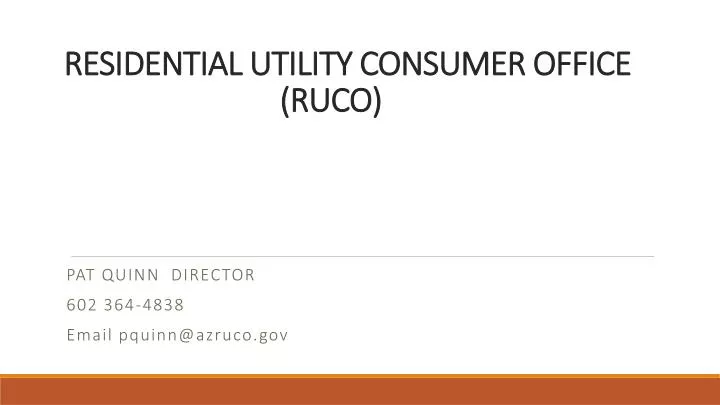 residential utility consumer office ruco