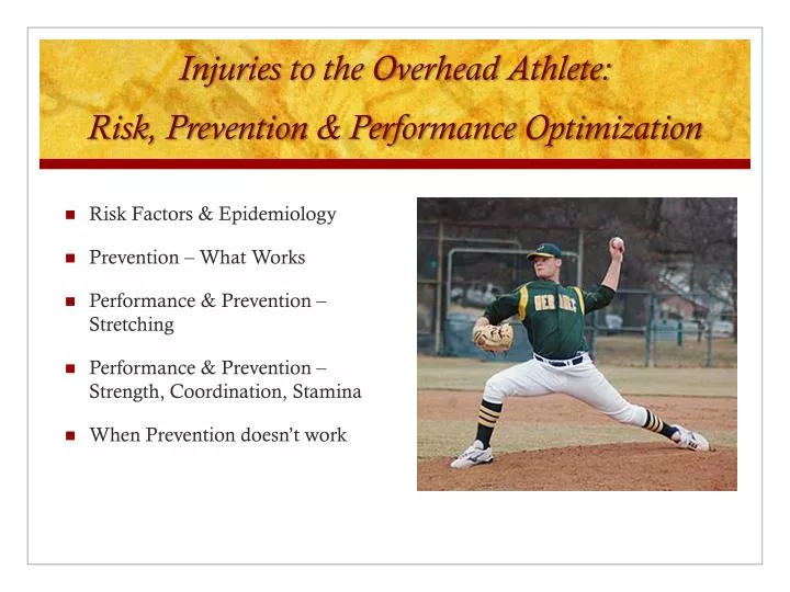 injuries to the overhead athlete risk prevention performance optimization