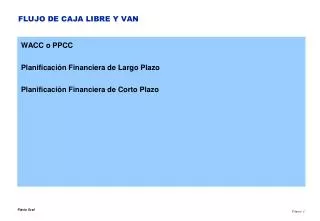 flujo de caja libre y van