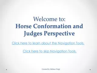 Welcome to: Horse Conformation and Judges Perspective