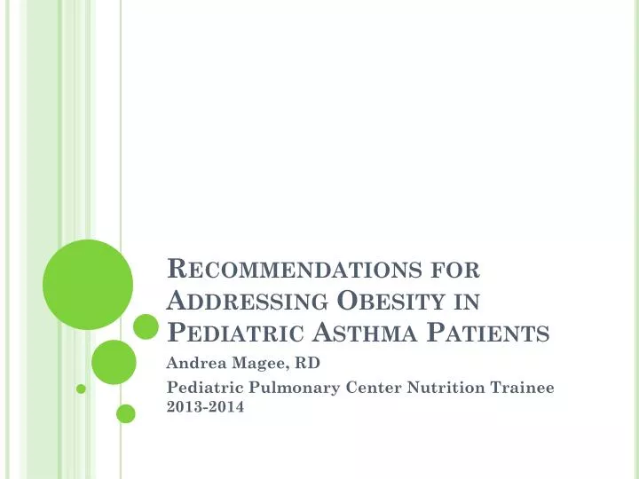 recommendations for addressing obesity in pediatric asthma patients