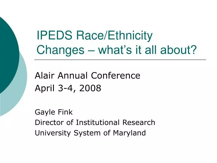 ipeds race ethnicity changes what s it all about