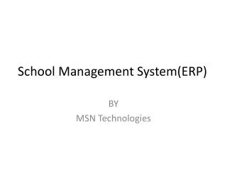 School Management System(ERP)