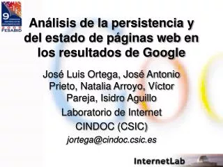 an lisis de la persistencia y del estado de p ginas web en los resultados de google