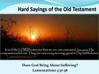 Hard Sayings of the Old Testament