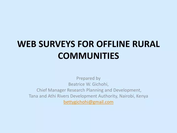 web surveys for offline rural communities