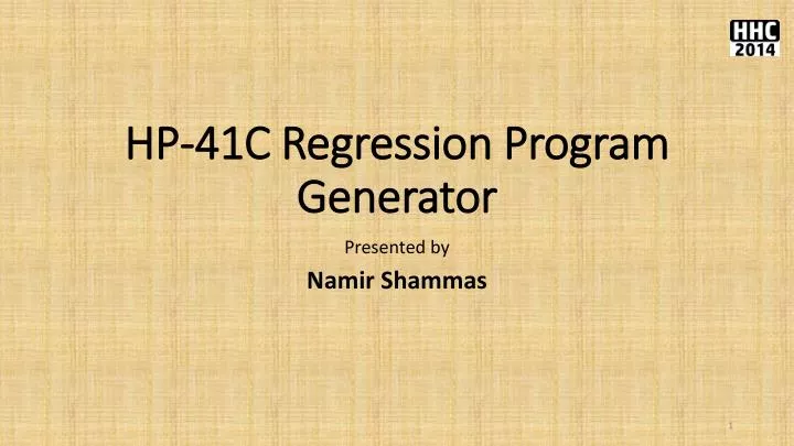 hp 41c regression program generator