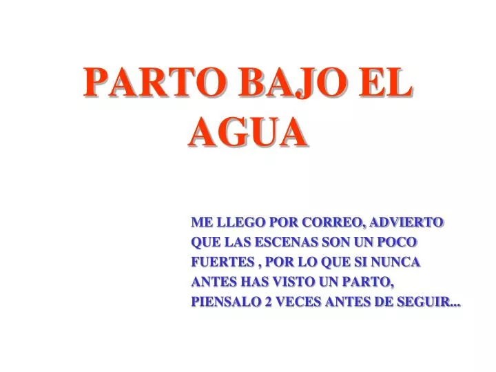 parto bajo el agua