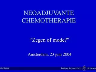 neoadjuvante chemotherapie