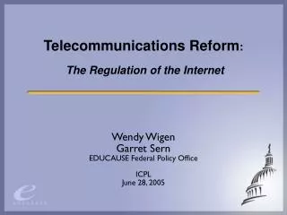 telecommunications reform the regulation of the internet