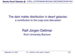 The dark matter distribution in dwarf galaxies: a contribution to the cusp-core discussion