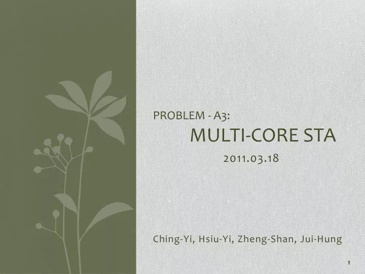 problem a3 multi core sta
