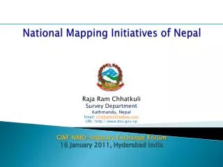 National Mapping Initiatives of Nepal