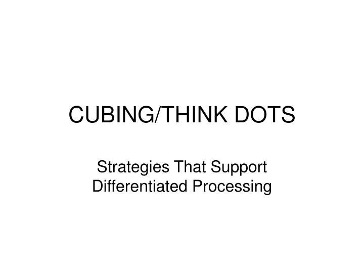 cubing think dots