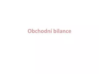obchodn bilance