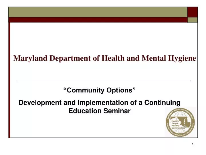 maryland department of health and mental hygiene