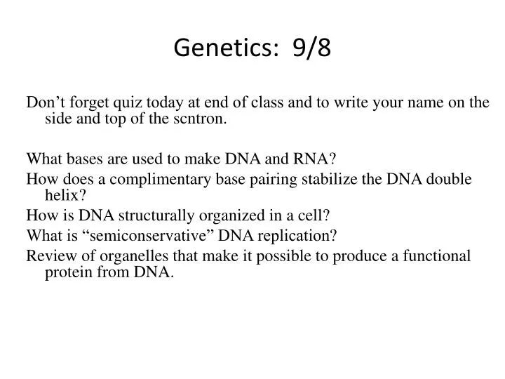 genetics 9 8