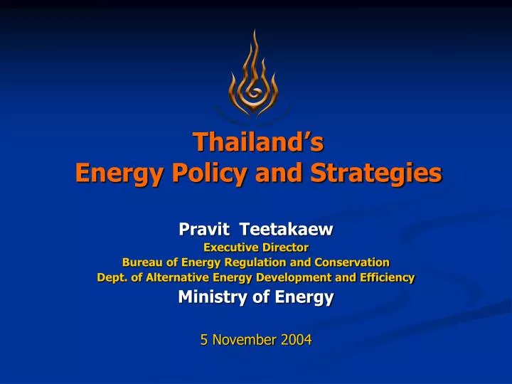 thailand s energy policy and strategies