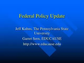 federal policy update
