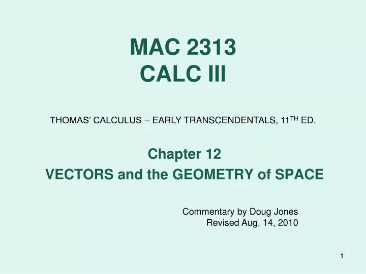 mac 2313 calc iii