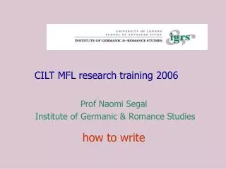 CILT MFL research training 2006