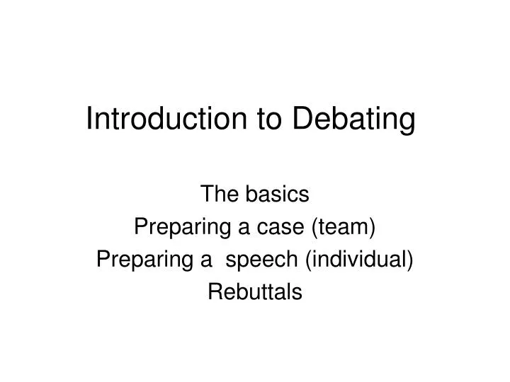 introduction to debating