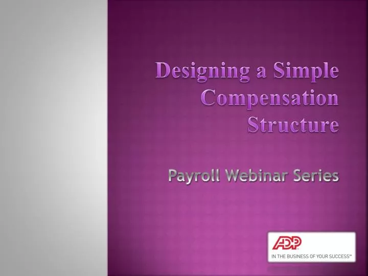 designing a simple compensation structure