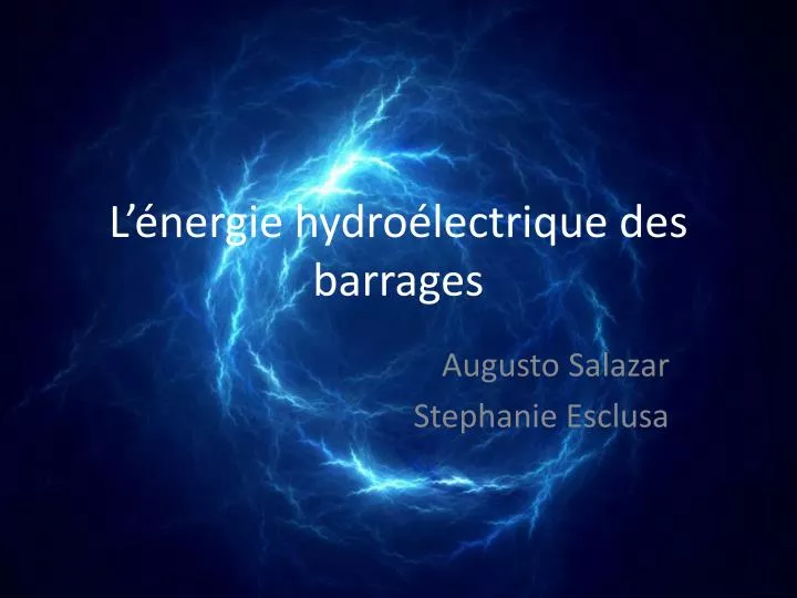 l nergie hydro lectrique des barrages