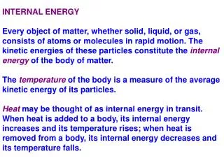 INTERNAL ENERGY