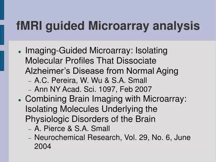 fmri guided microarray analysis