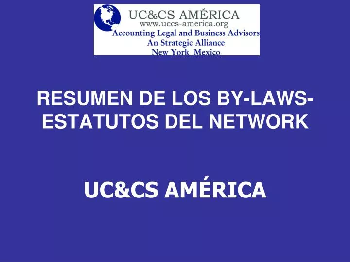 resumen de los by laws estatutos del network