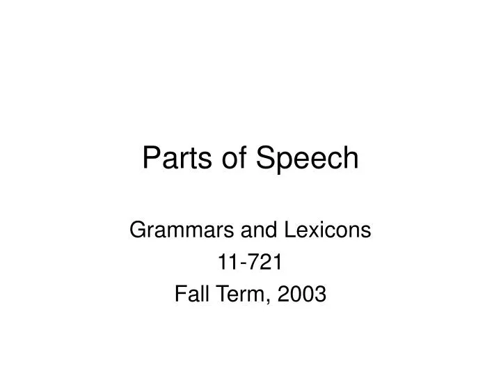 parts of speech