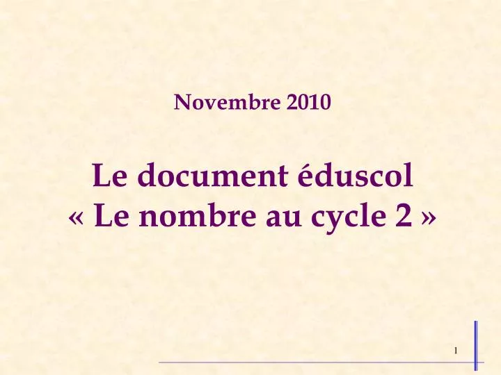 novembre 2010 le document duscol le nombre au cycle 2